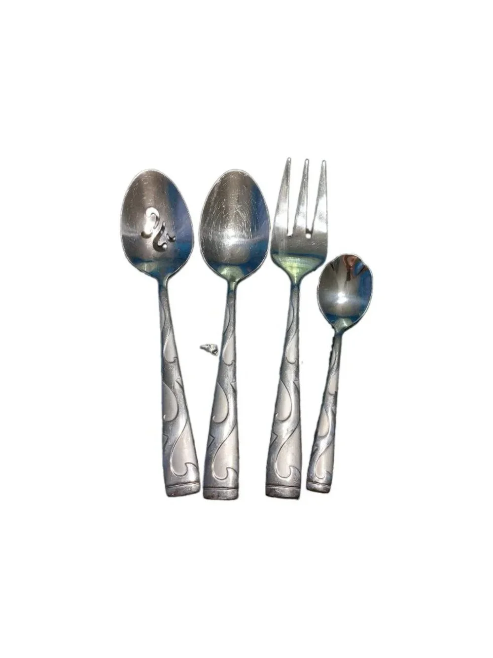 Oneida Tuscany Serving Spoon Fork Sugar Spoon Flatware Stainless Steel Set Of 4
